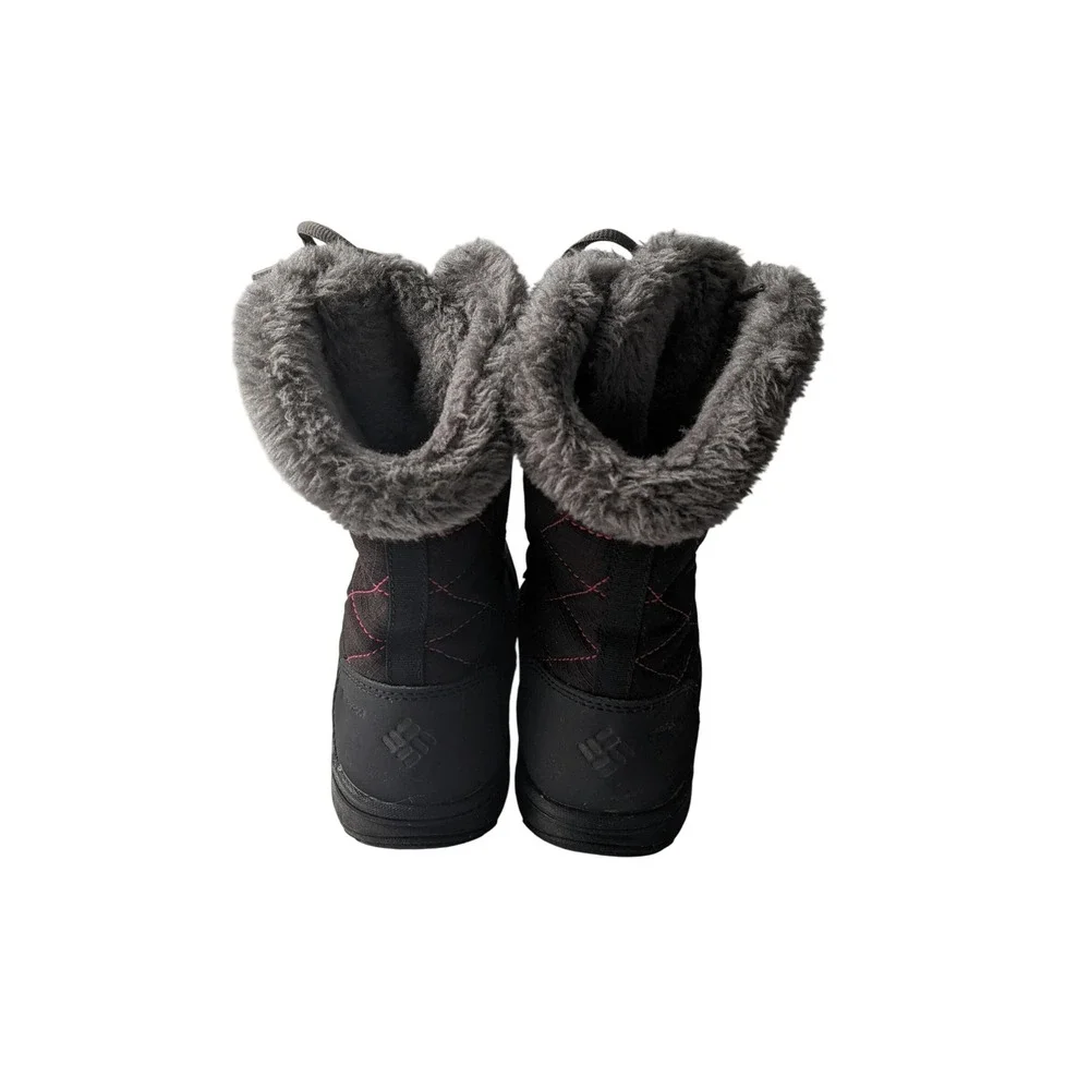 Columbia Minx Mid II Kids Waterproof Winter Boots Black Pink BY1331-011 Size 3